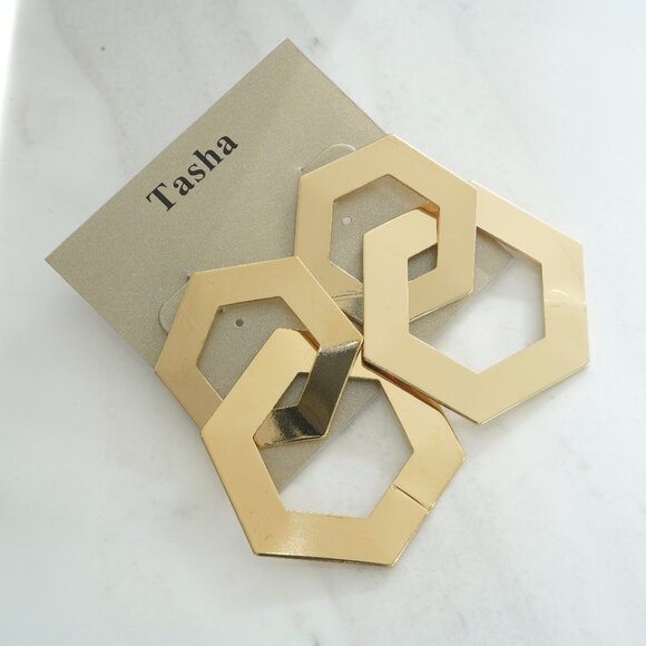 4/$25 TASHA Hexagonal Earrings - Picture 2 of 4